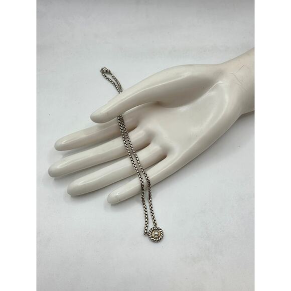 David Yurman Sterling Silver Pearl Cookie Pendant Necklace - Picture 3 of 12
